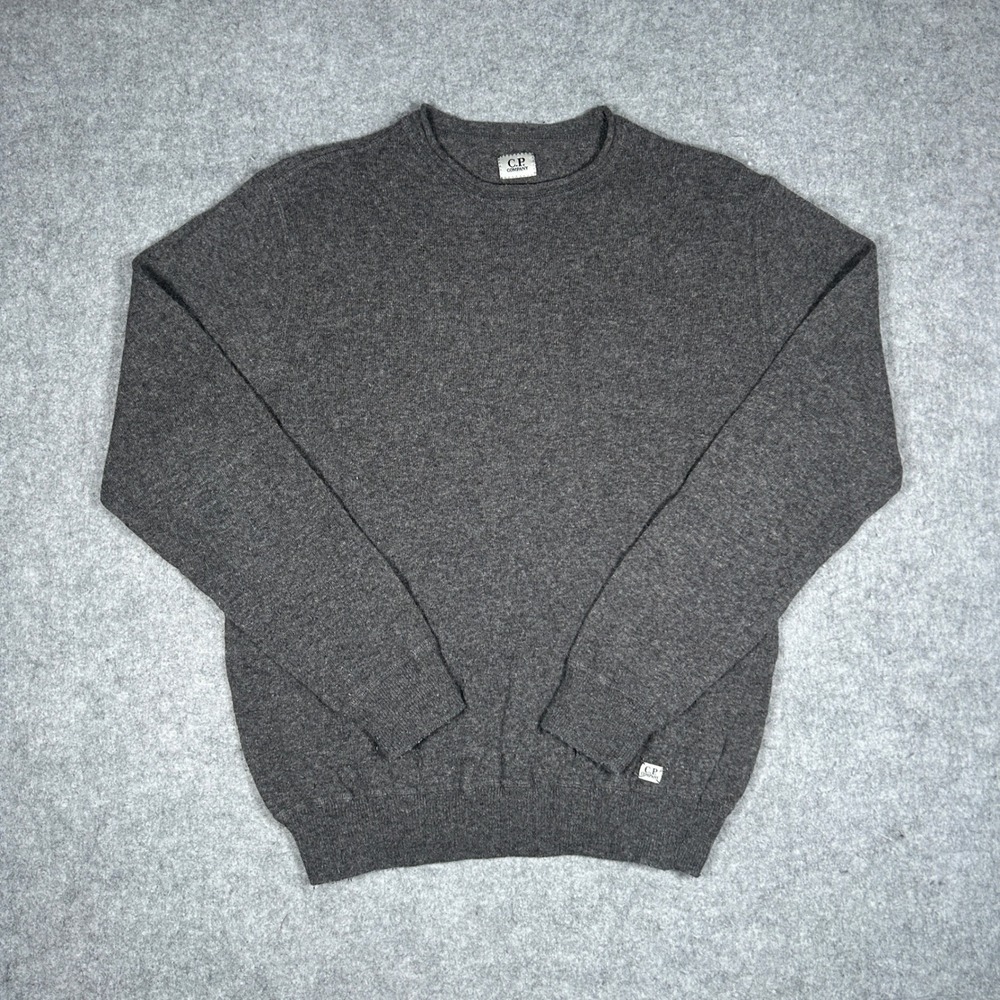CP Company Sweater Mens Grey Wool Linen Blend Crewneck Knit italy Made